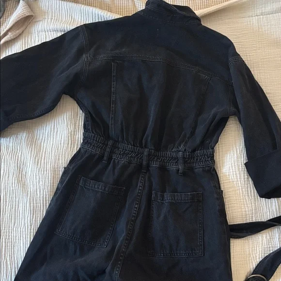 Agolde Tatum Long Sleeve Black Jumpsuit - Picture 7 of 10